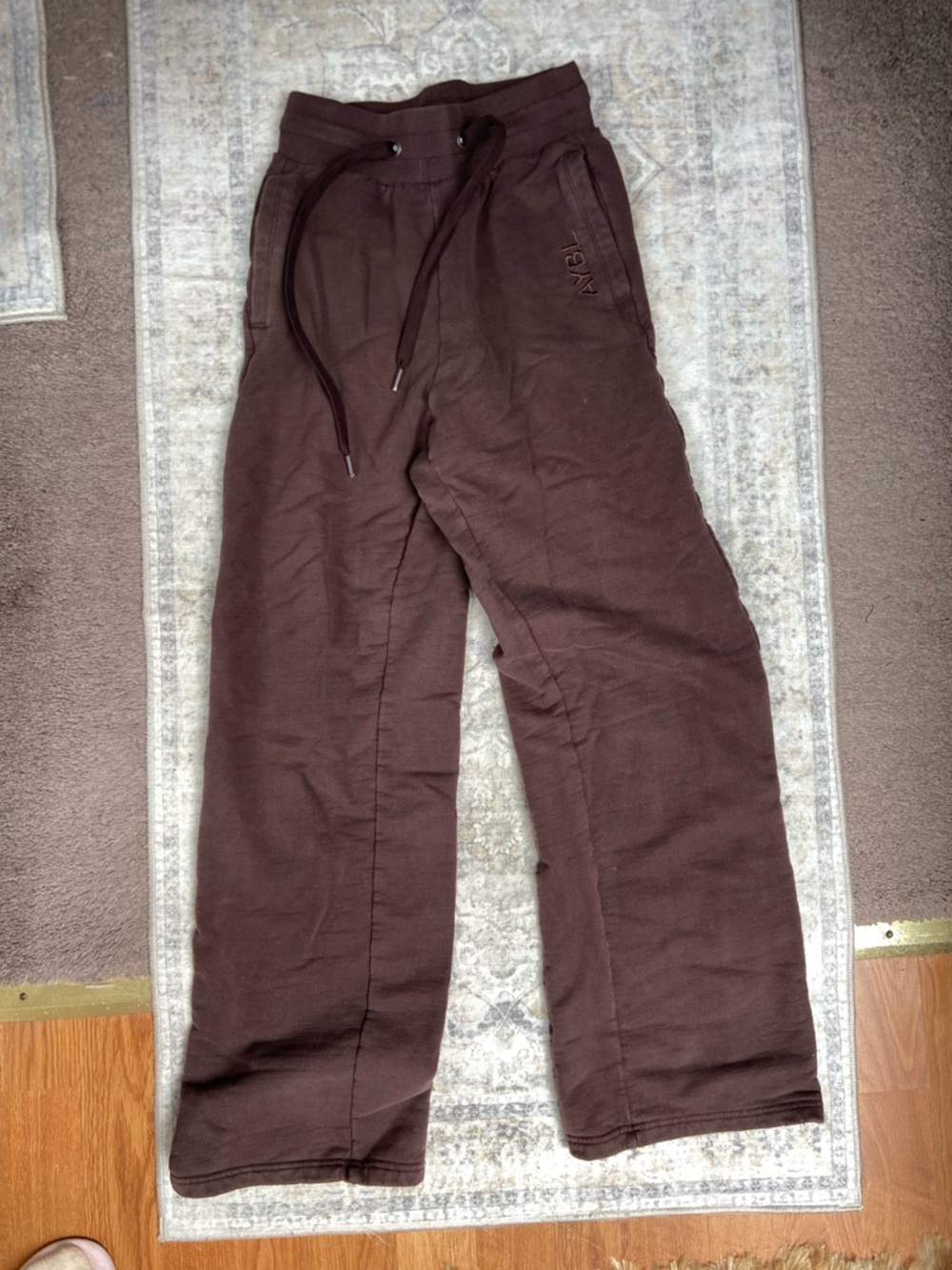 AYBL Brown Wide-Leg Track Pants